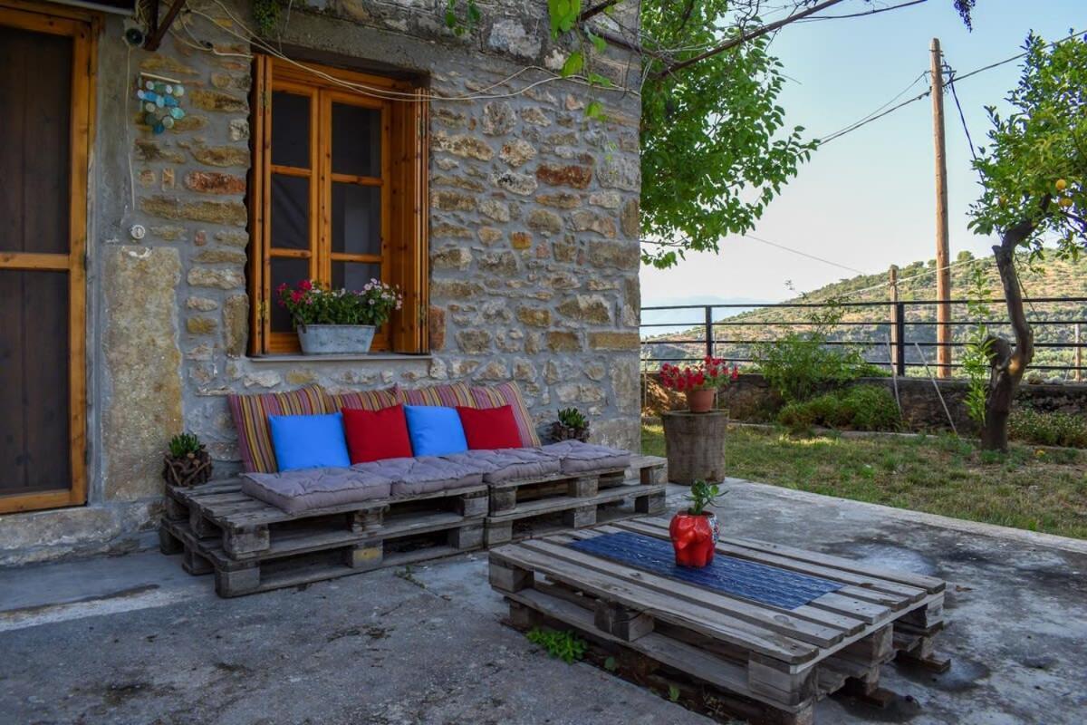 Coastal Stone Residence With Spectacular Scenery Kitriaí Dış mekan fotoğraf