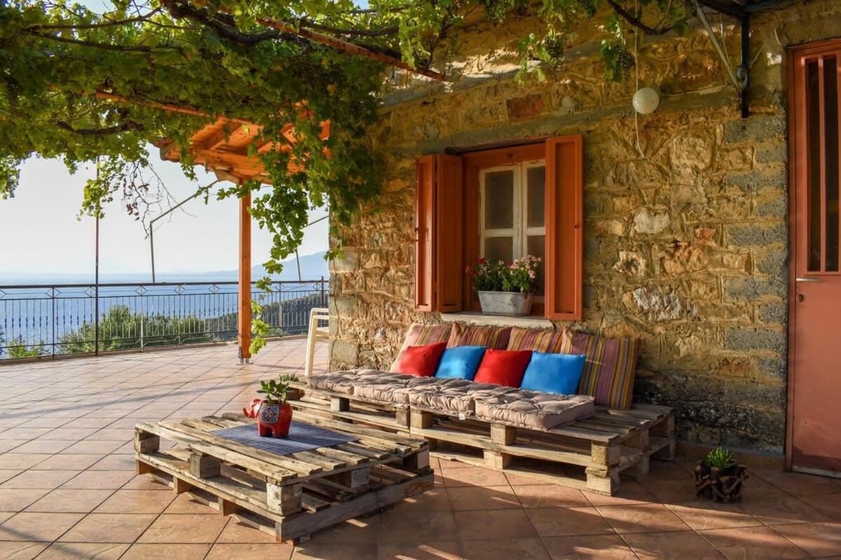 Coastal Stone Residence With Spectacular Scenery Kitriaí Dış mekan fotoğraf