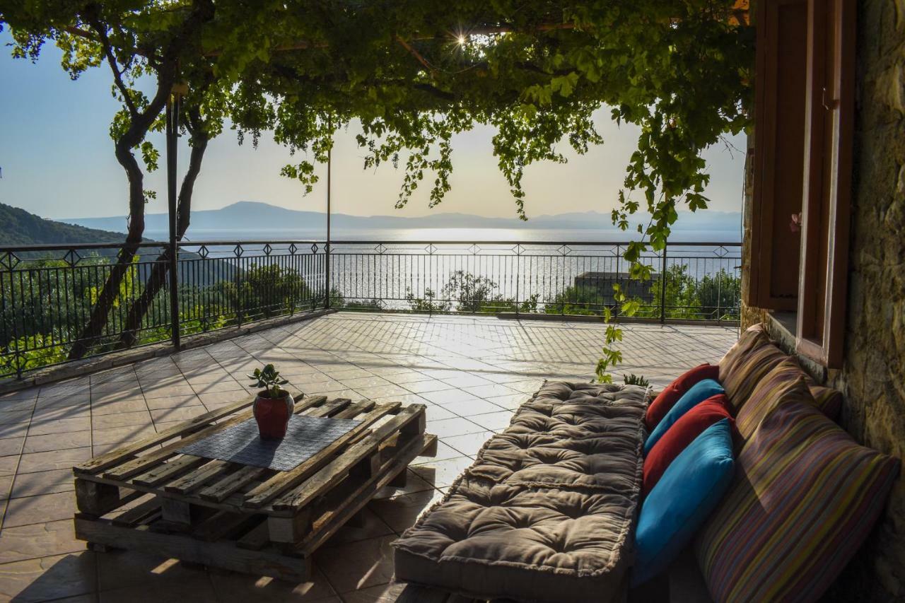 Coastal Stone Residence With Spectacular Scenery Kitriaí Dış mekan fotoğraf